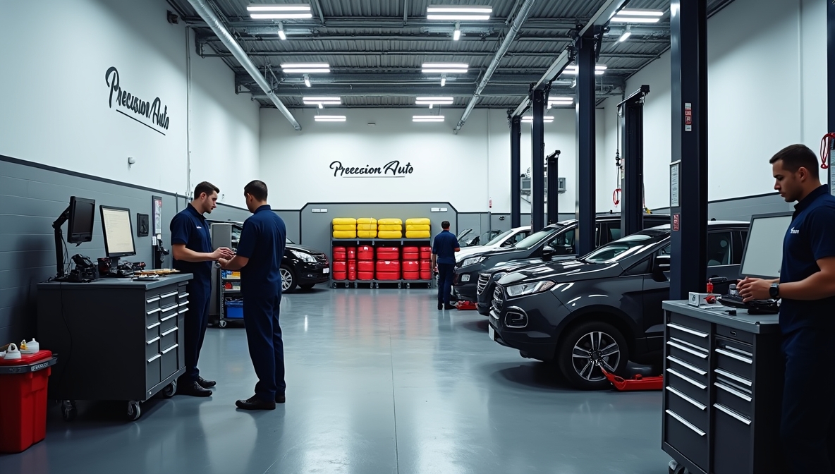 Professionelle KFZ-Werkstatt Innenansicht