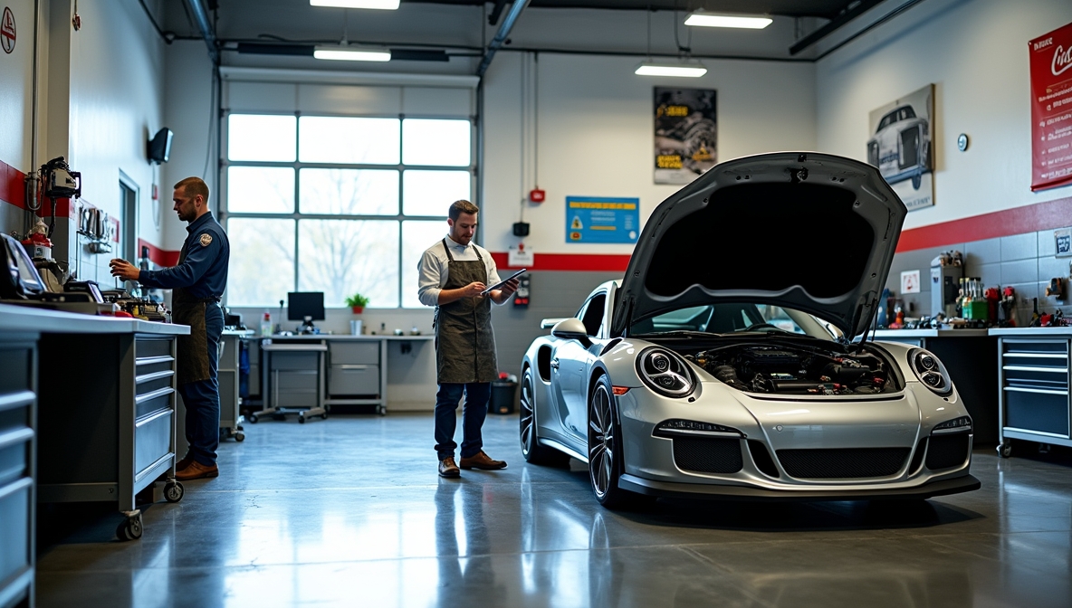 Moderne Autowerkstatt mit fortschrittlicher Technik